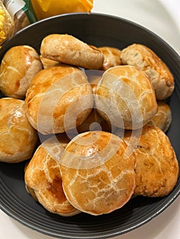 A Bowl of Homemade Mungbean Pastries photo