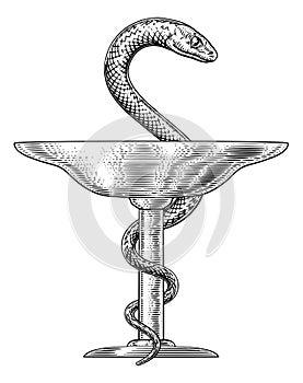 Bowl of Hygieia Snake Medical Pharmacist Icon