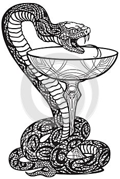 Bowl of Hygieia with a snake twined around it