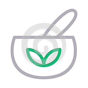 Bowl vector color line icon