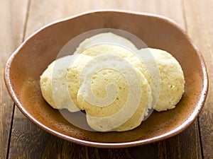 Bowl of indian idlis