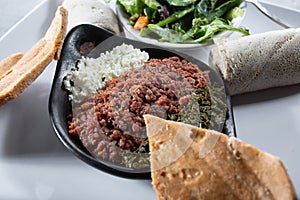 bowl of kitfo, Ethiopian food