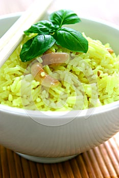 A bowl of lemon flavoured fragrant rice photo