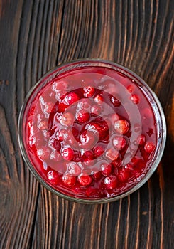 Bowl of lingonberry sauce