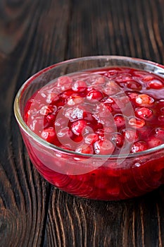 Bowl of lingonberry sauce