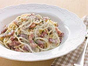 Bowl of Linguini Carbonara