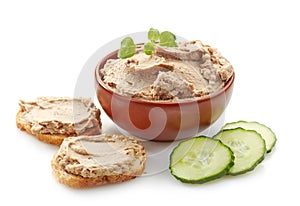 Bowl of liver pate photo