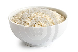 Bowl of long grain white rice.