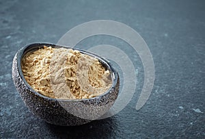 Bowl of maca powder