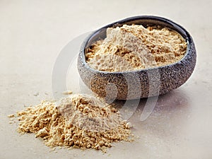 Bowl of maca powder