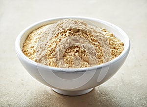 Bowl of maca powder