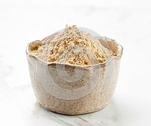 Bowl of maca powder