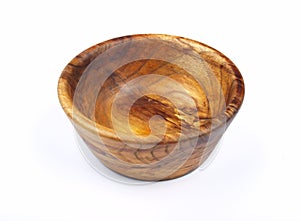 Bowl made of wood. Household kitchen utensils of walnut wood for dining