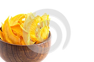A Bowl of Mango Slices on a White Background