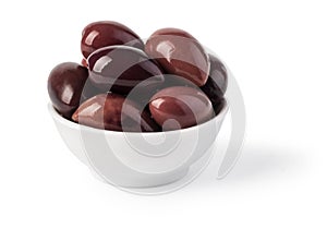 Bowl of marinated kalamata olives photo