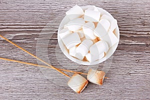 Bowl with marshmallows