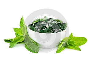 Bowl of mint jelly