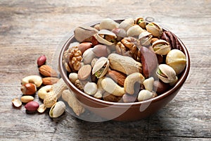 Bowl with mixed organic nuts