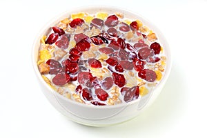 Bowl of muesli with cranberries