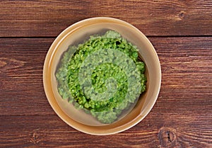 Bowl of mushy peas,