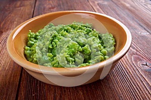 Bowl of mushy peas, photo