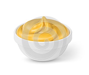 Bowl with mustard isolated