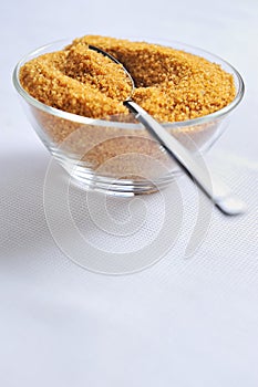 A bowl of natural brown sugar