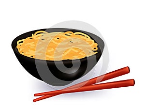 Bowl of noodles soup photo