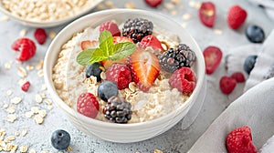 A Bowl of Oatmeal with Berries