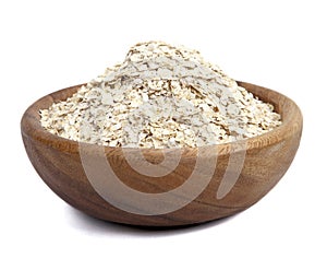 A bowl of oats isolated on white