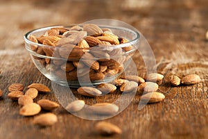 Bowl of Organic Raw Almonds