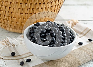 Bowl of Organic Raw Black Beans