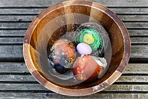 Bowl with painted eggs