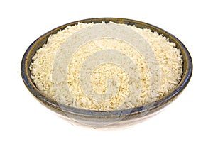 Bowl of panko flaked bread crumbs photo