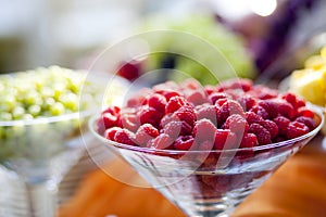 Bowl of raspberries