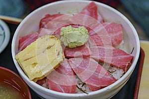 Bowl of raw tuna Sashimi rice