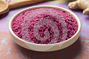 Bowl with red organic rice