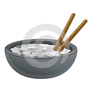 Bowl rice icon, cartoon style