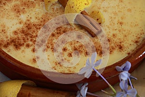 Bowl of rice pudding