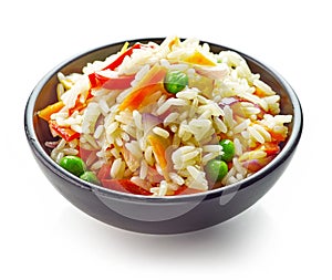 Bowl of rice and vegetables