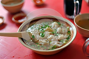 A bowl of Sarawak Wonton Soup