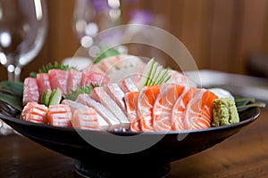 Bowl of sashimi photo