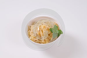 Bowl of sauerkraut with caraway