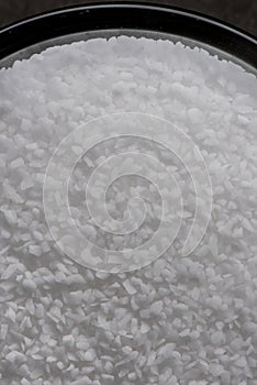 Bowl Of Sea Salt Close Up