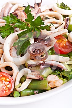 Bowl of seafood salad