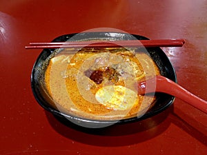 A bowl of Singapore Laksa Yong Tau Foo