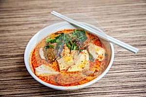 Popular Singapore Cuisine Laksa Yong Tau Foo photo