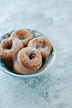 Bowl with some rosquillas, typical spanish donuts