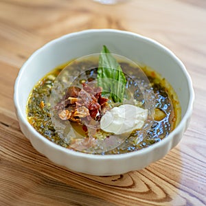 Bowl of sorrel soup