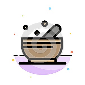 Bowl, Soup, Science Abstract Flat Color Icon Template